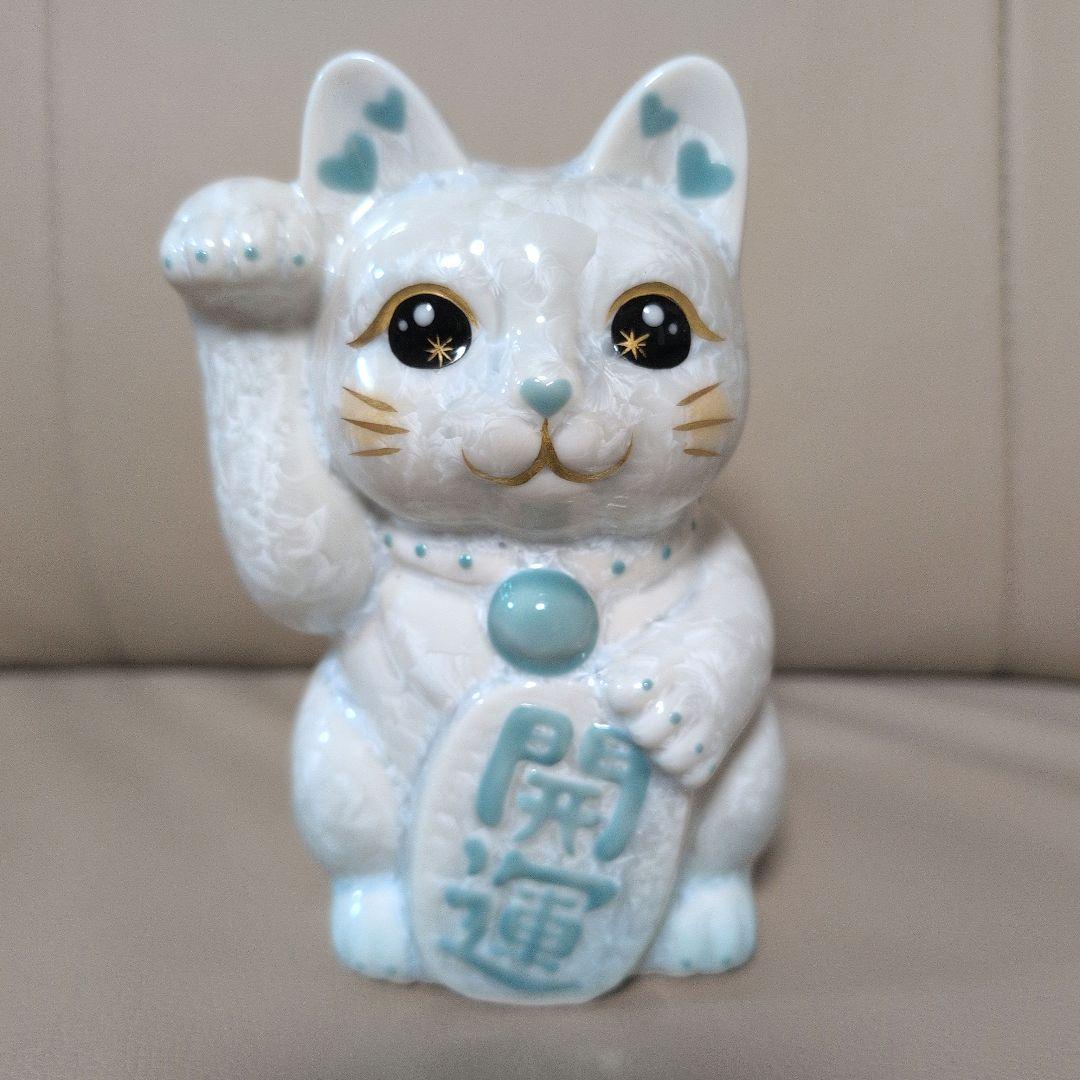 【箱付】陶あん　陶葊　招き猫　花結晶　京焼　清水焼　猫