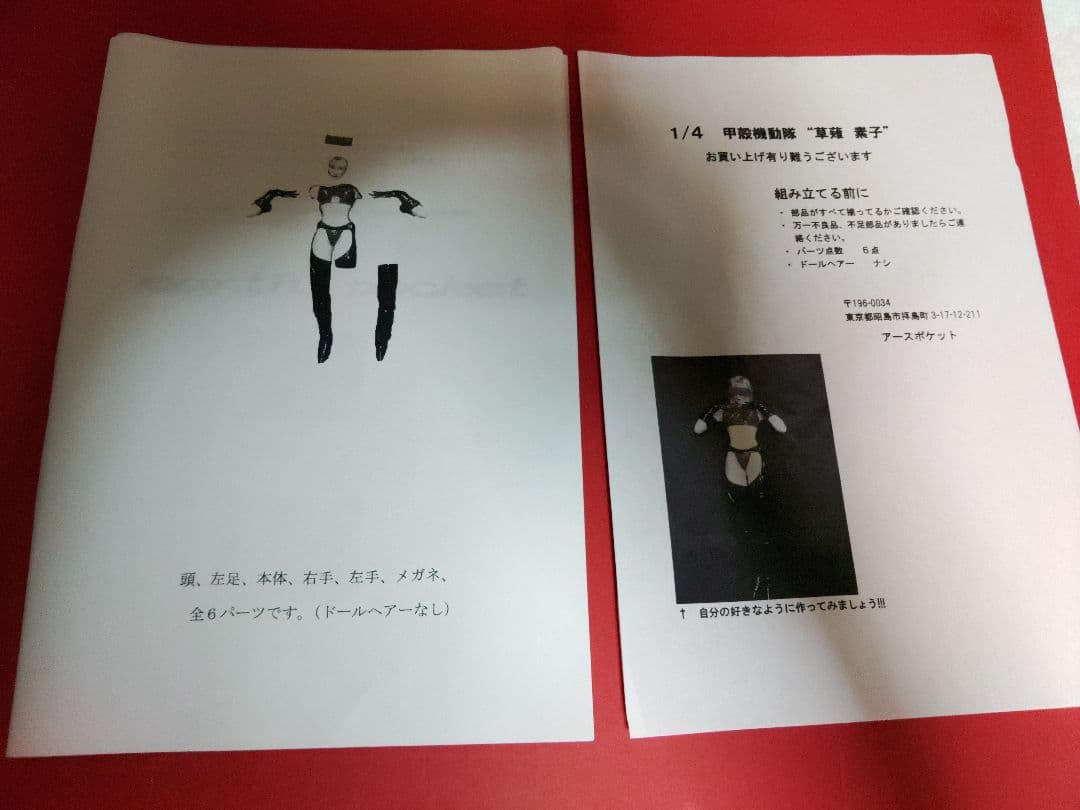 攻殻機動隊　草薙素子　ガレージキット。