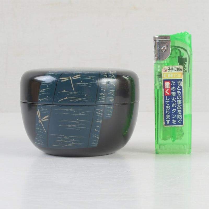 茶道具　加賀蒔絵師　岩倉利慶作　即中斎好写　誰袖蒔絵　平棗　共箱　V　9681