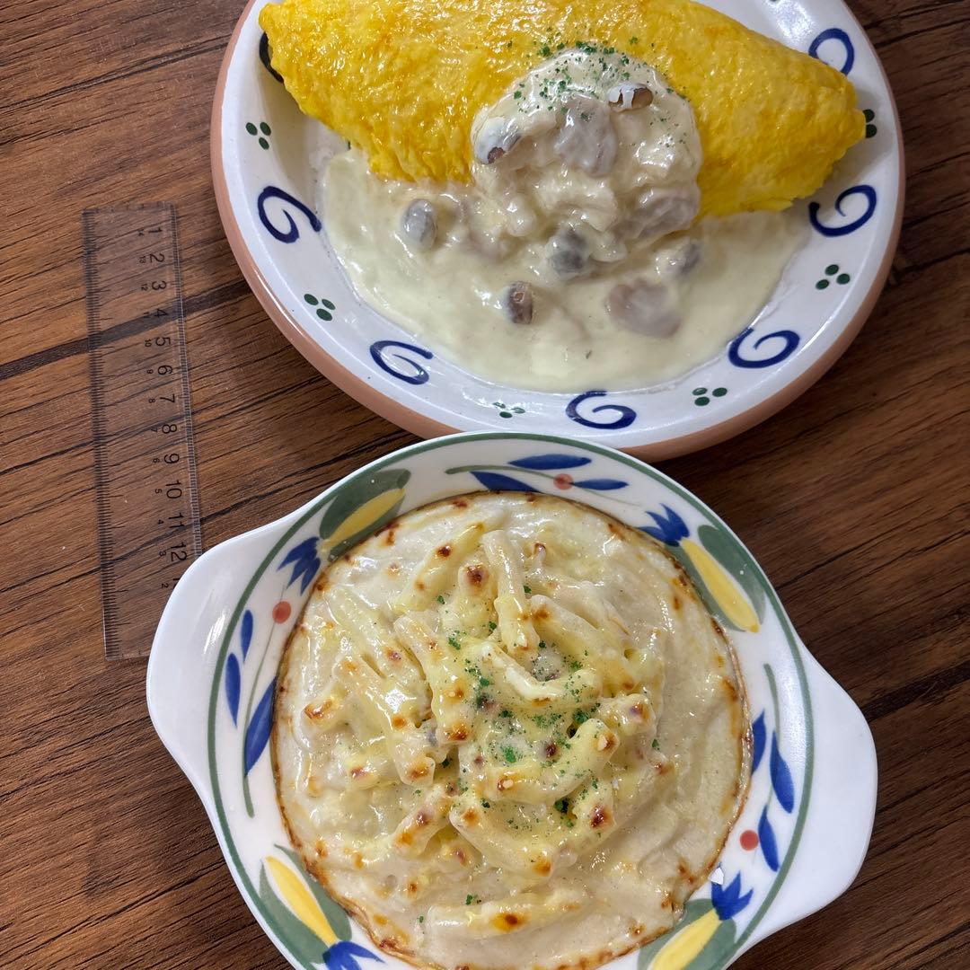 激レア　食品サンプル　クリームソースオムライス　グラタン　2点セット