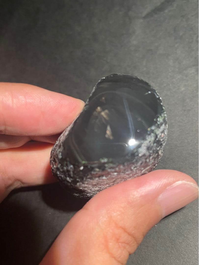 研磨品　十勝石玲瓏特選5個セット　レインボーオブシディアン