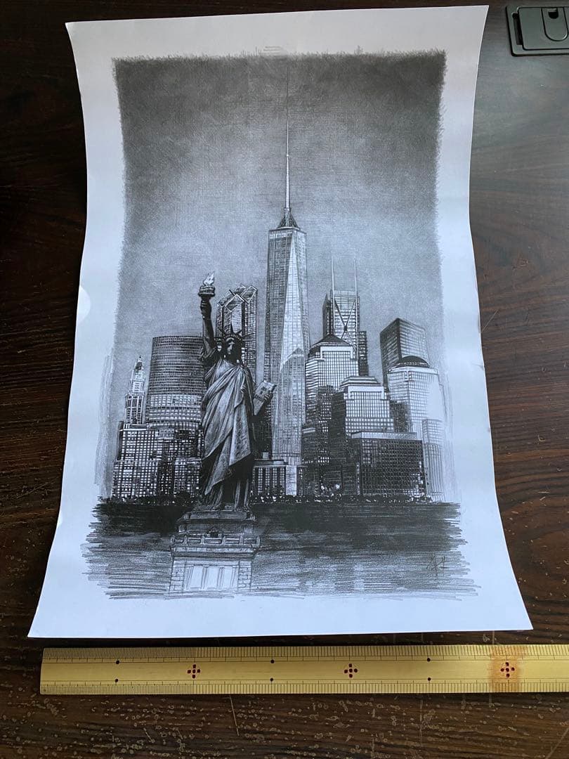NY 自由の女神　えんぴつ画
