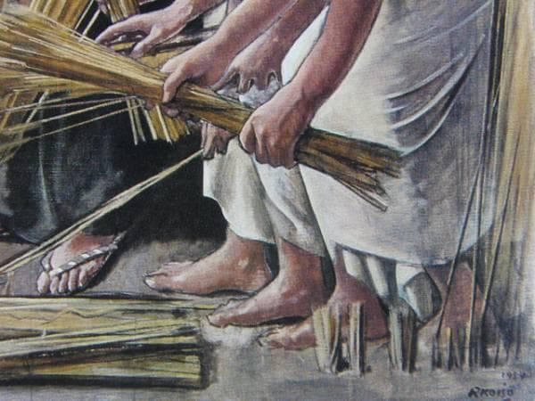 小磯良平、【麦刈り】、希少な限定額装用画集画、新品高級額 額装付