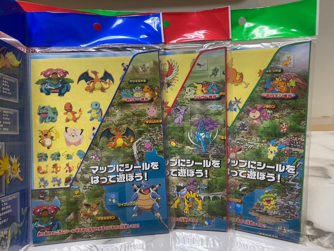 ◆希少未使用◆ポケットモンスターアドバンスジェネレーションマップシール③点セット