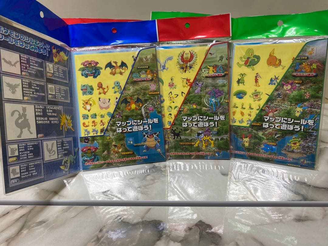 ◆希少未使用◆ポケットモンスターアドバンスジェネレーションマップシール③点セット
