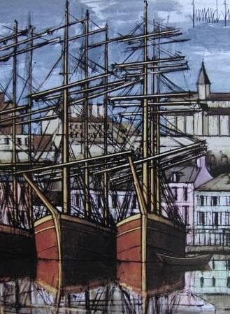 ベルナール・ビュッフェ「Granville」希少画集の額装画、人気作品