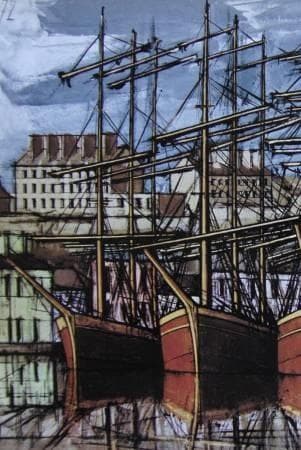 ベルナール・ビュッフェ「Granville」希少画集の額装画、人気作品