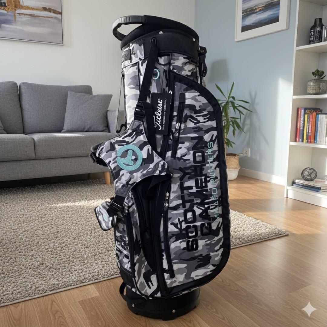 新品未使用　スコッティキャメロン　キャディバッグ　スタンド式　迷彩　グレー