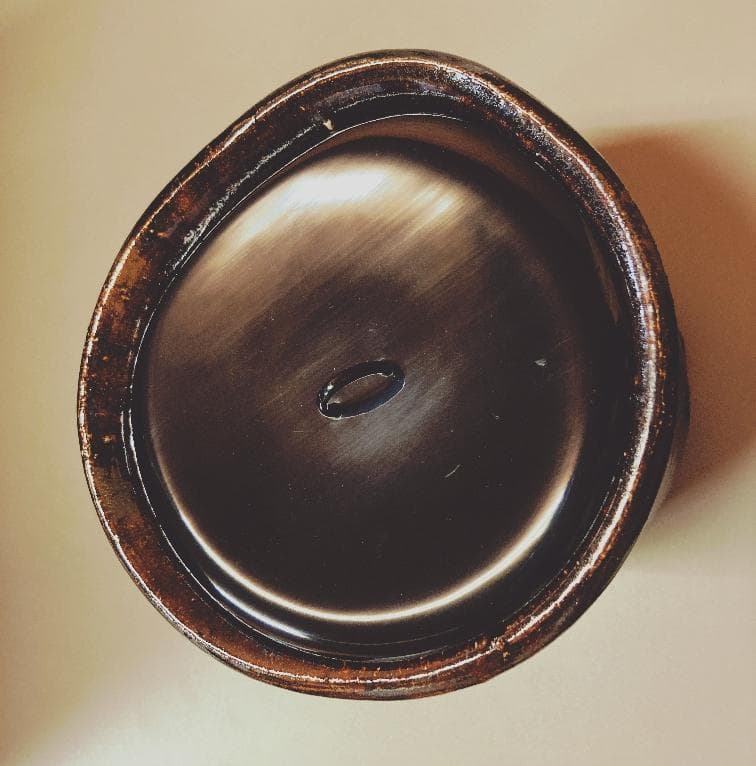 【値下げ】 奥磯太覚 鉄釉 美濃焼 水差 替蓋付 【真作保証】
