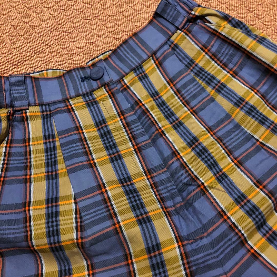 希少 クロエゴルフ Chloe GOLF チェックパンツ 綿100% 9号 美品