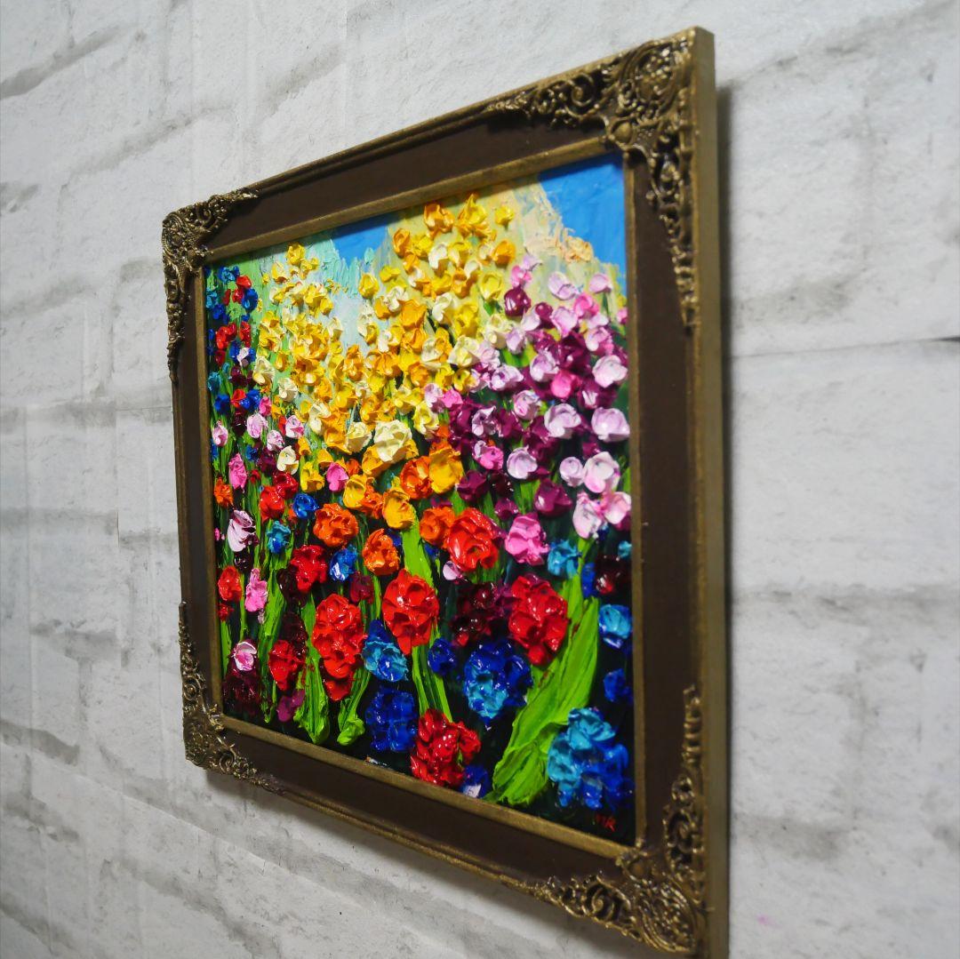 油絵 油彩 油彩画 絵 絵画【colorful flower garden】