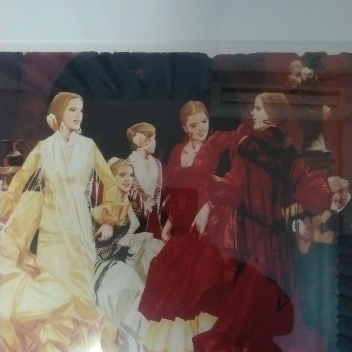 斎藤三郎　「踊り小屋」　日本画家　希少　リトグラフ　大型　大きい　ビックサイズ