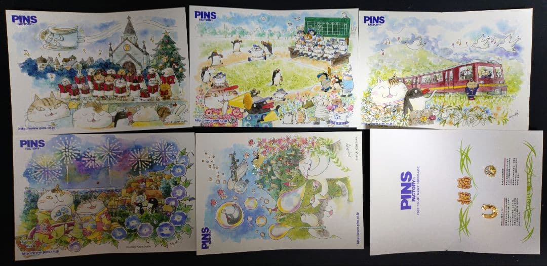 ピンズファクトリー　猫のピンズ　台紙付き　12枚13個