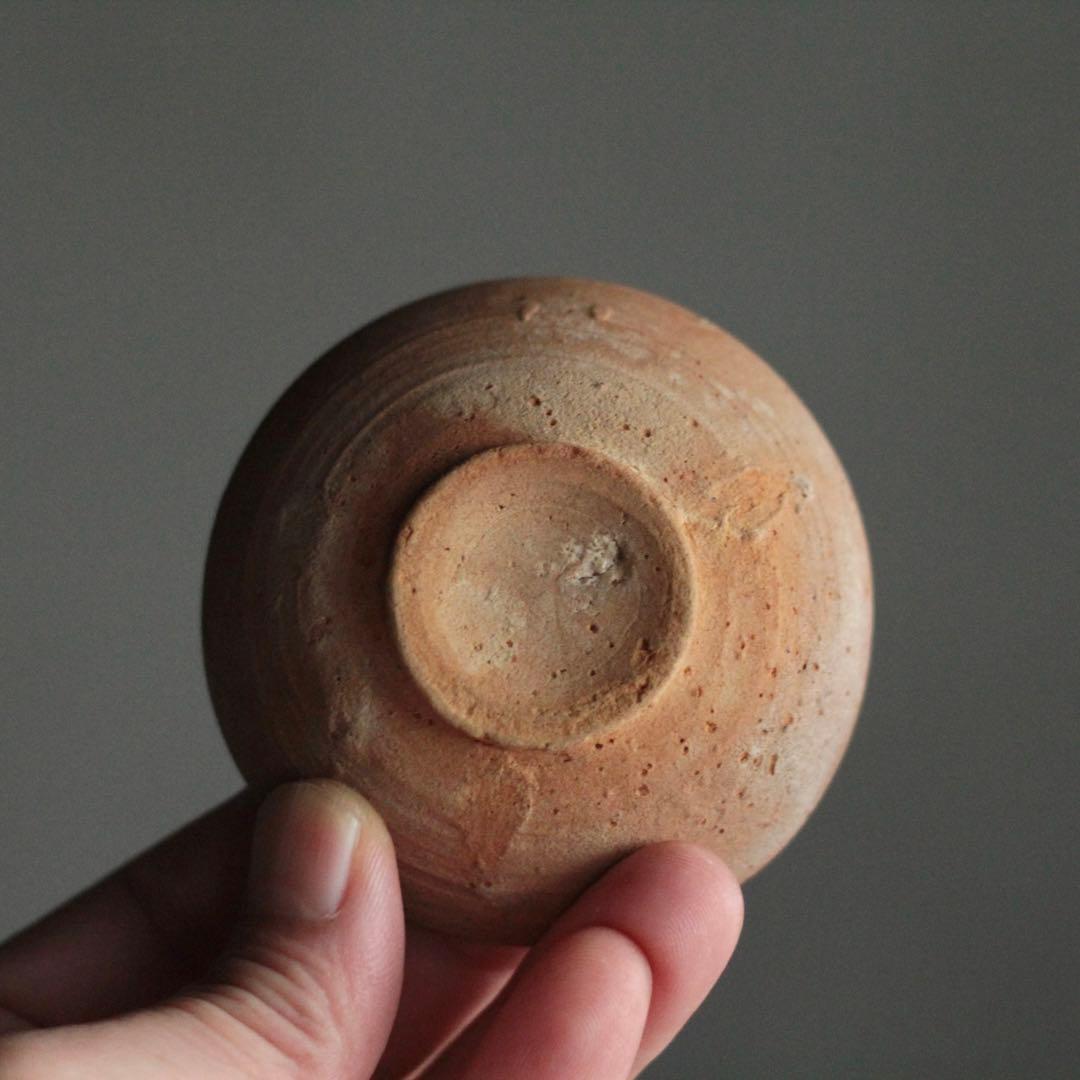 赤あがり 李朝 平盃 朝鮮美術 古美術 古道具 アンティーク 盃 ぐい呑み