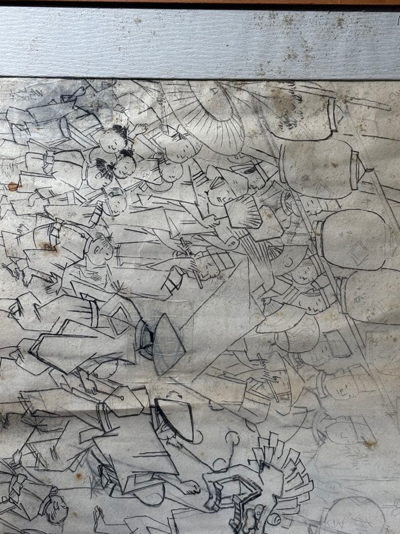 生田花朝女　祭り風景　絵　絵画　額