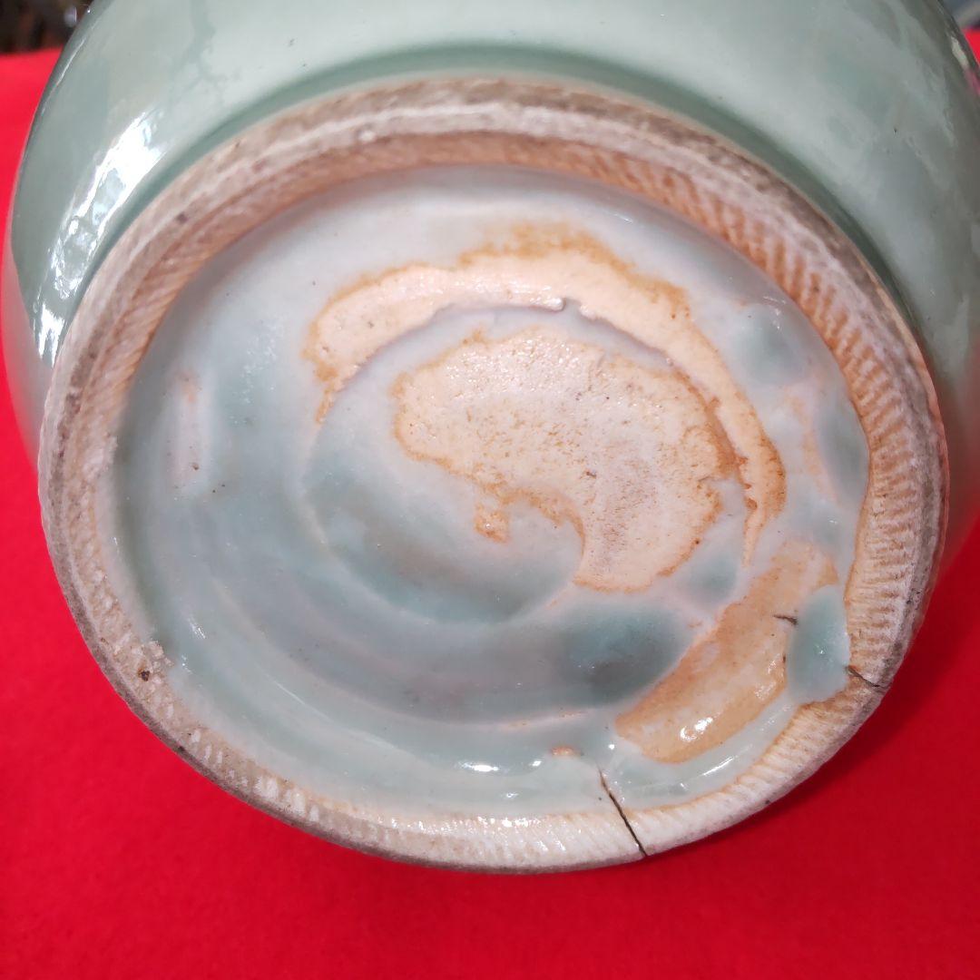 江戸時代京都焼青磁竹首花瓶