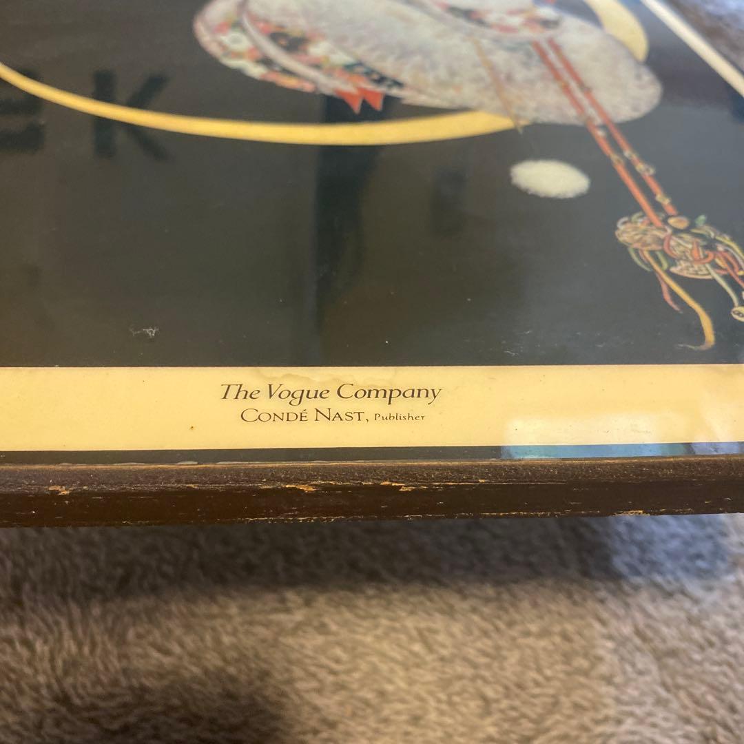 ビンテージ　VOGUE MOON 木製プレートポスター　アートポスター　絵画