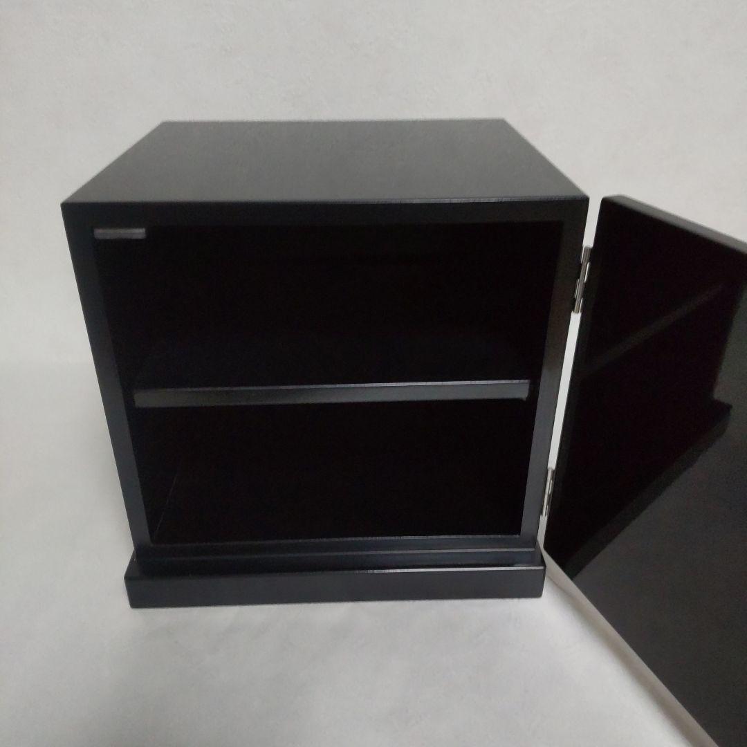 漆塗 卓上飾り棚 装飾棚 蒔絵 金彩 紫蘭の花 高岡漆器