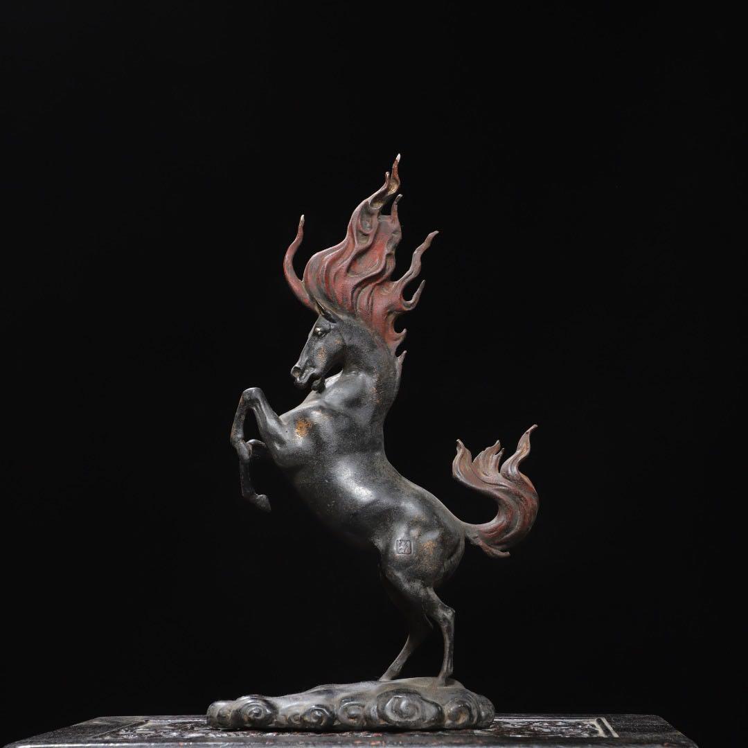 旧蔵　銅製 馬モチーフ文鎮　飾り　置物