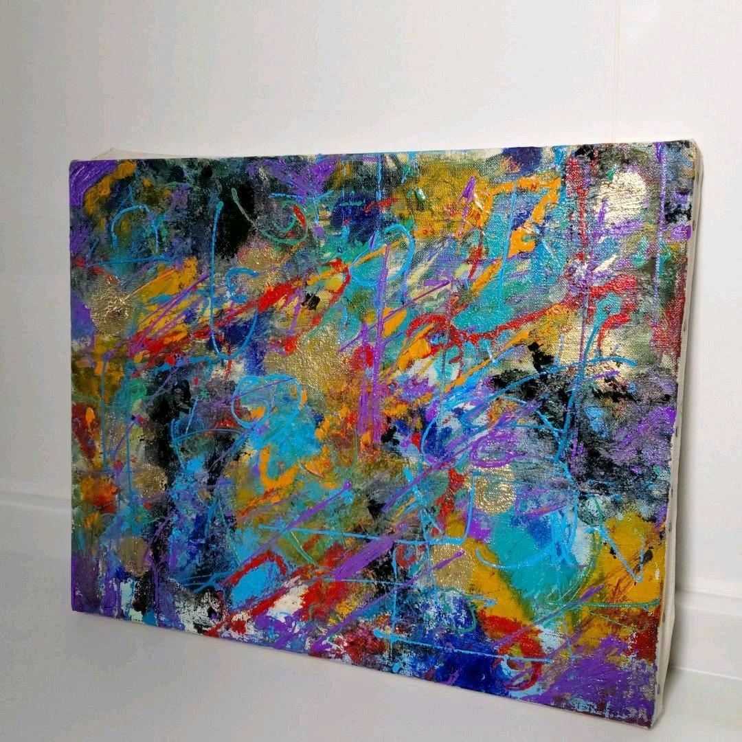 ☆抽象画、現代絵画、フルイドアート、テクスチャーアート、インテリア、アクリル絵画