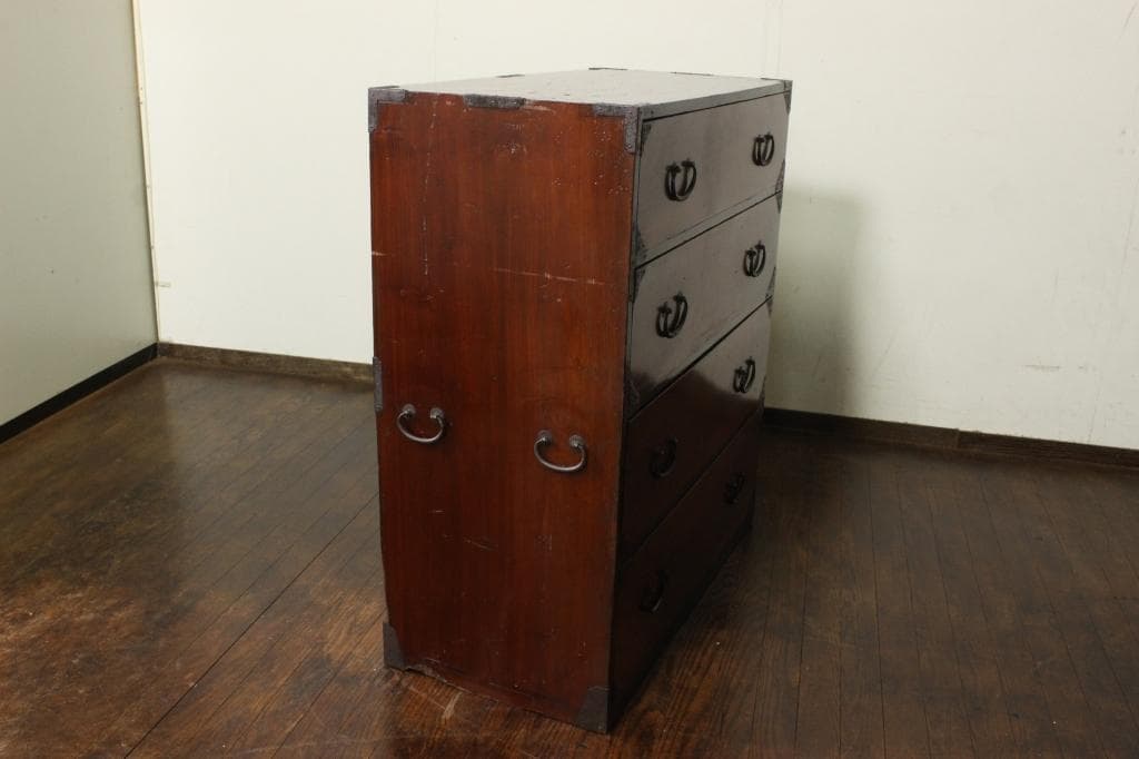 前欅 時代箪笥・引出し四杯！収納/和箪笥/和モダン古民具/和家具/ローチェスト