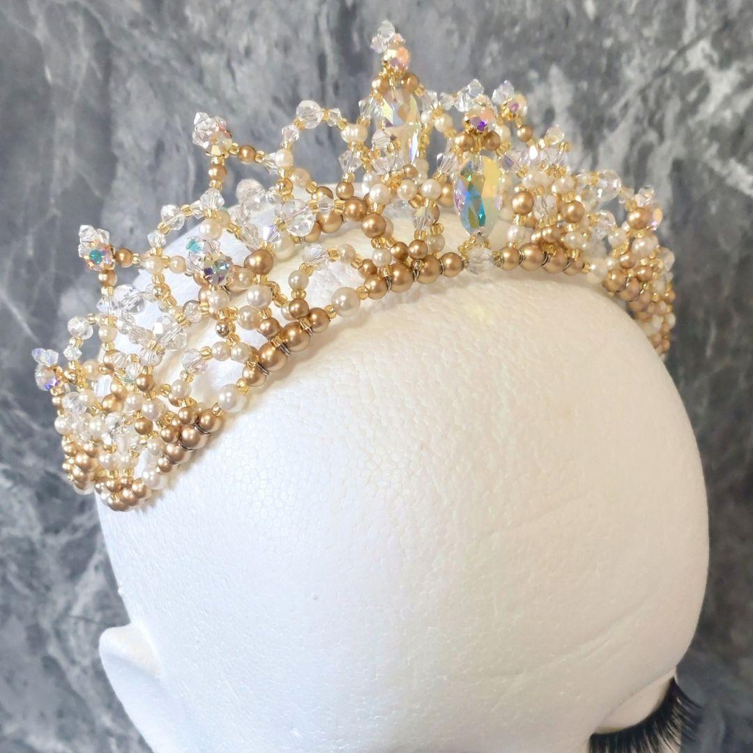 バレエ 2連 ティアラ セパレートタイプ ゴールド コーム付