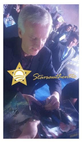 直筆サイン入り写真 ジェームズ・キャメロン アリータ/フレームなし/SA鑑定済