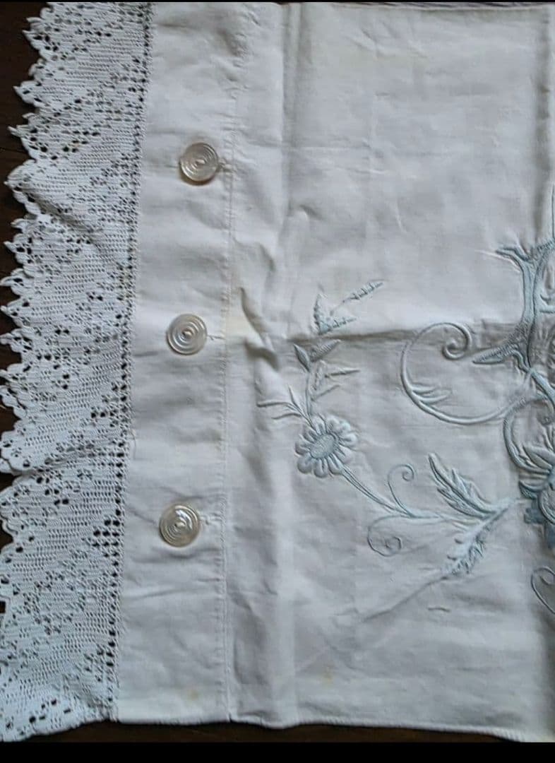 フランスアンティーク　ピローケース　フランスアンティークレース