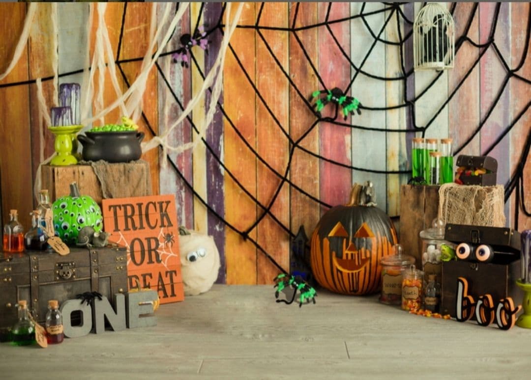 背景布ハロウィンK②　ペット、パーティー撮影用フェルトトリミングチョーカー販売中