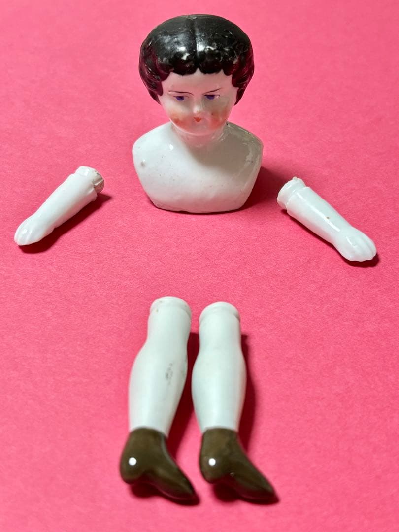 アンティーク　チャイナヘッドドール　パリアンドール　人形パーツ