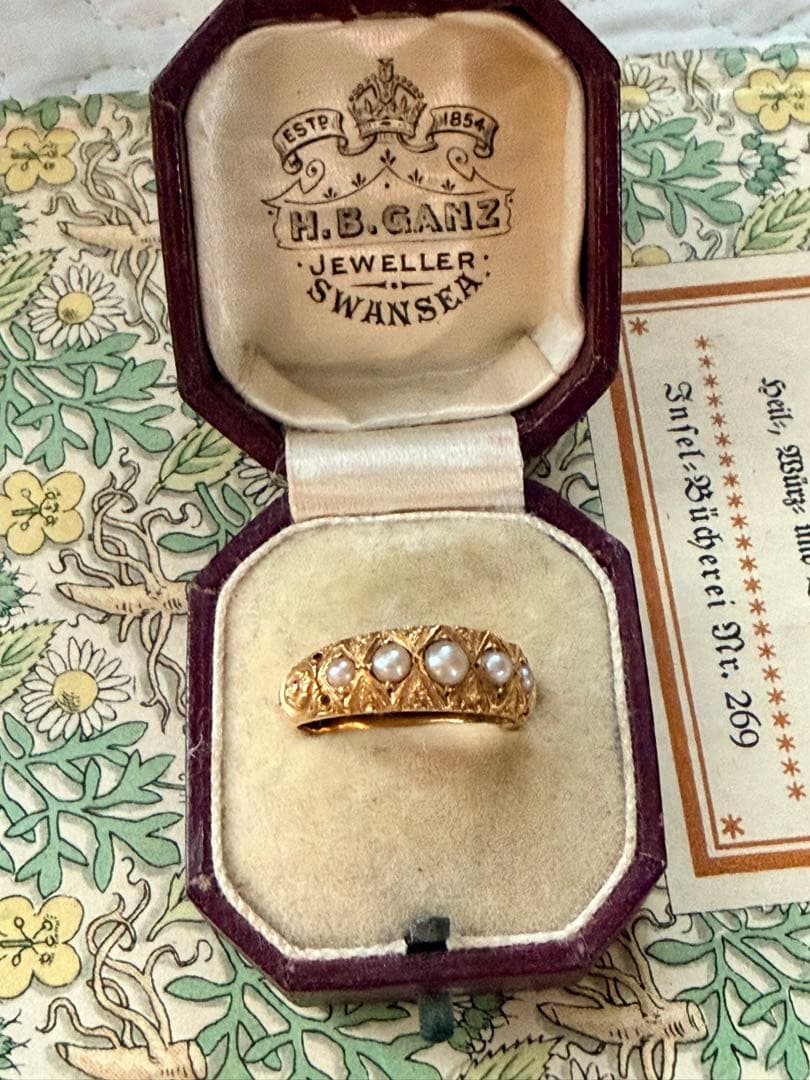 【英国アンティーク】希少 八角形リングケース／H.B. GANZ／1854創業