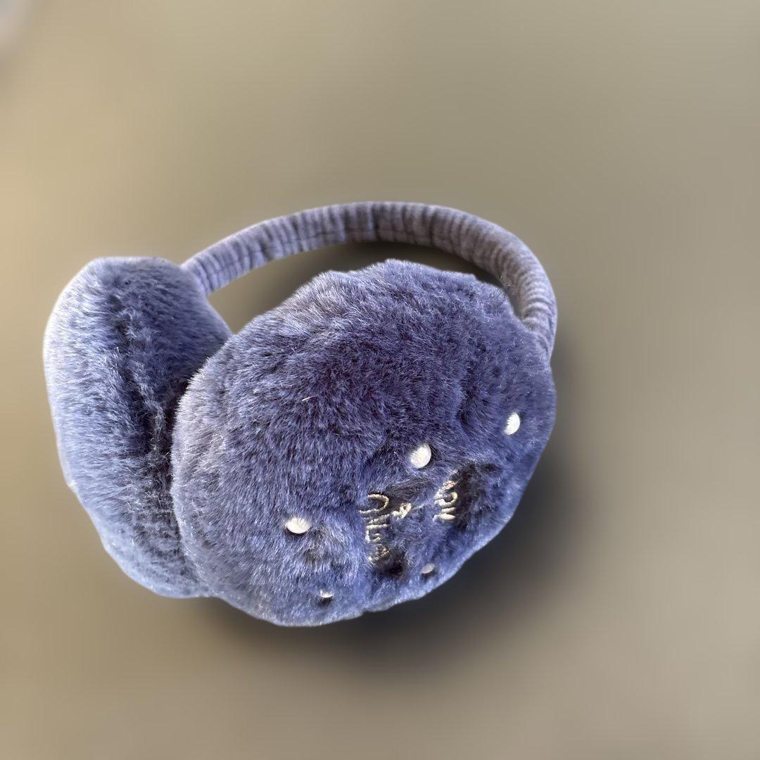 MARK&LONA マークアンドロナ　ファー耳あて ブルー