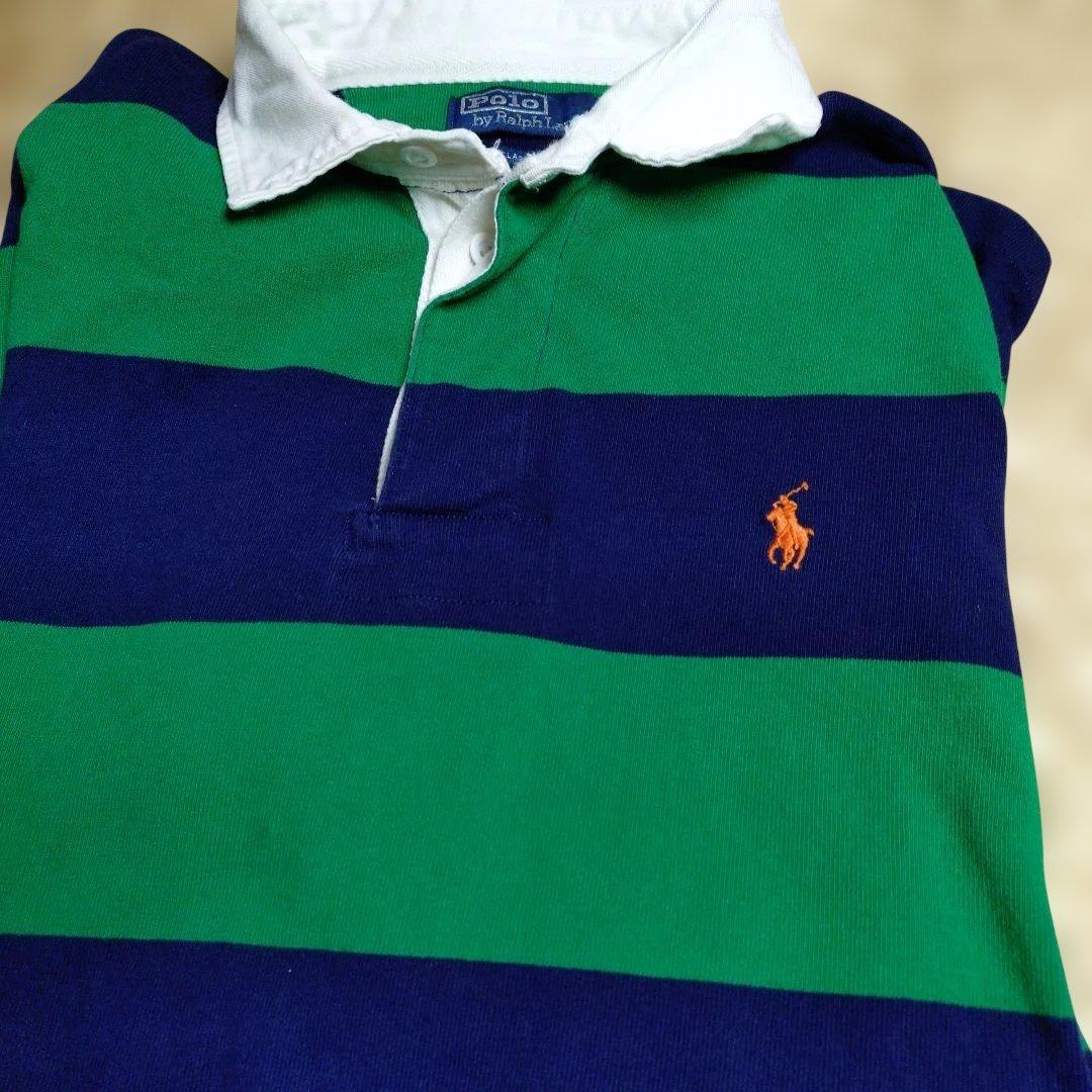 【美品レア】Polo Ralph Lauren ボーダー 長袖 ラガーシャツ　М