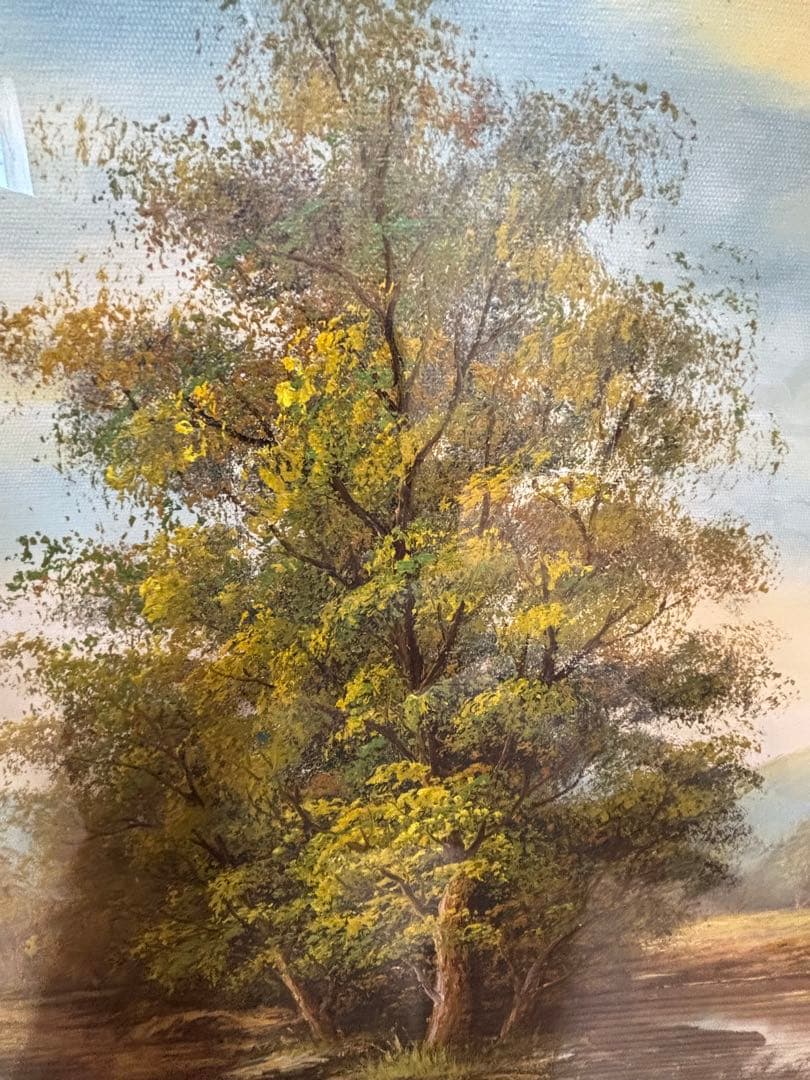 大作　油絵　『小川』　浅井忠？