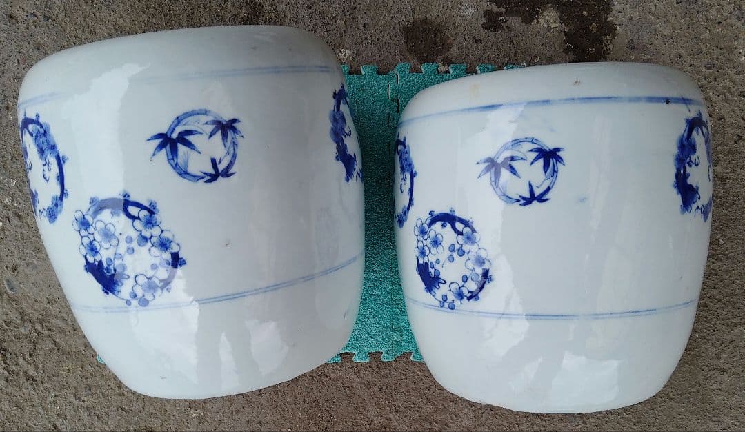 陶器 火鉢 2個セット２個セット　伊万里焼？　☆　古伊万里　レトロ　焼物　瀬戸物