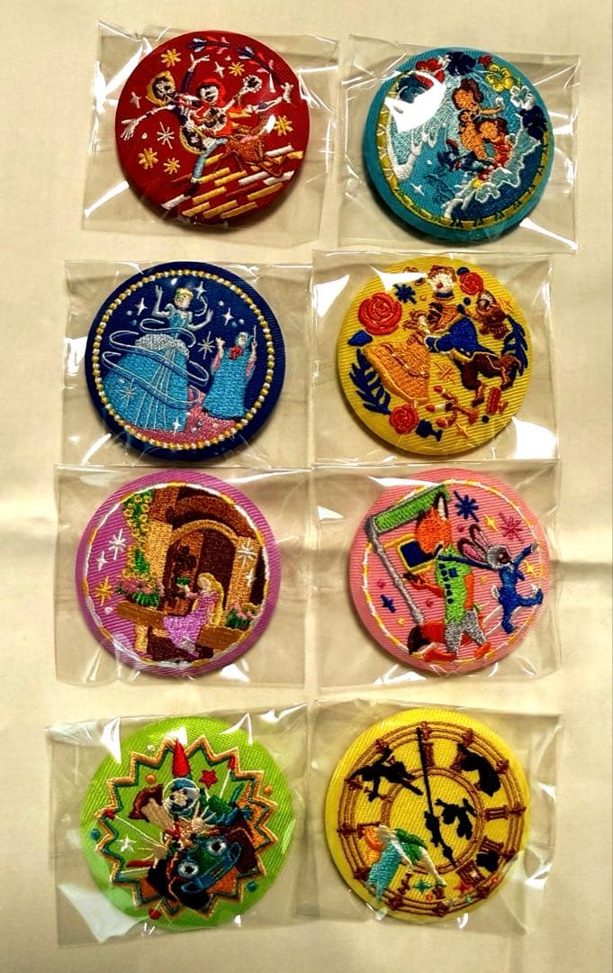 ディズニー刺繍缶バッジ2弾　15種コンプリートセット
