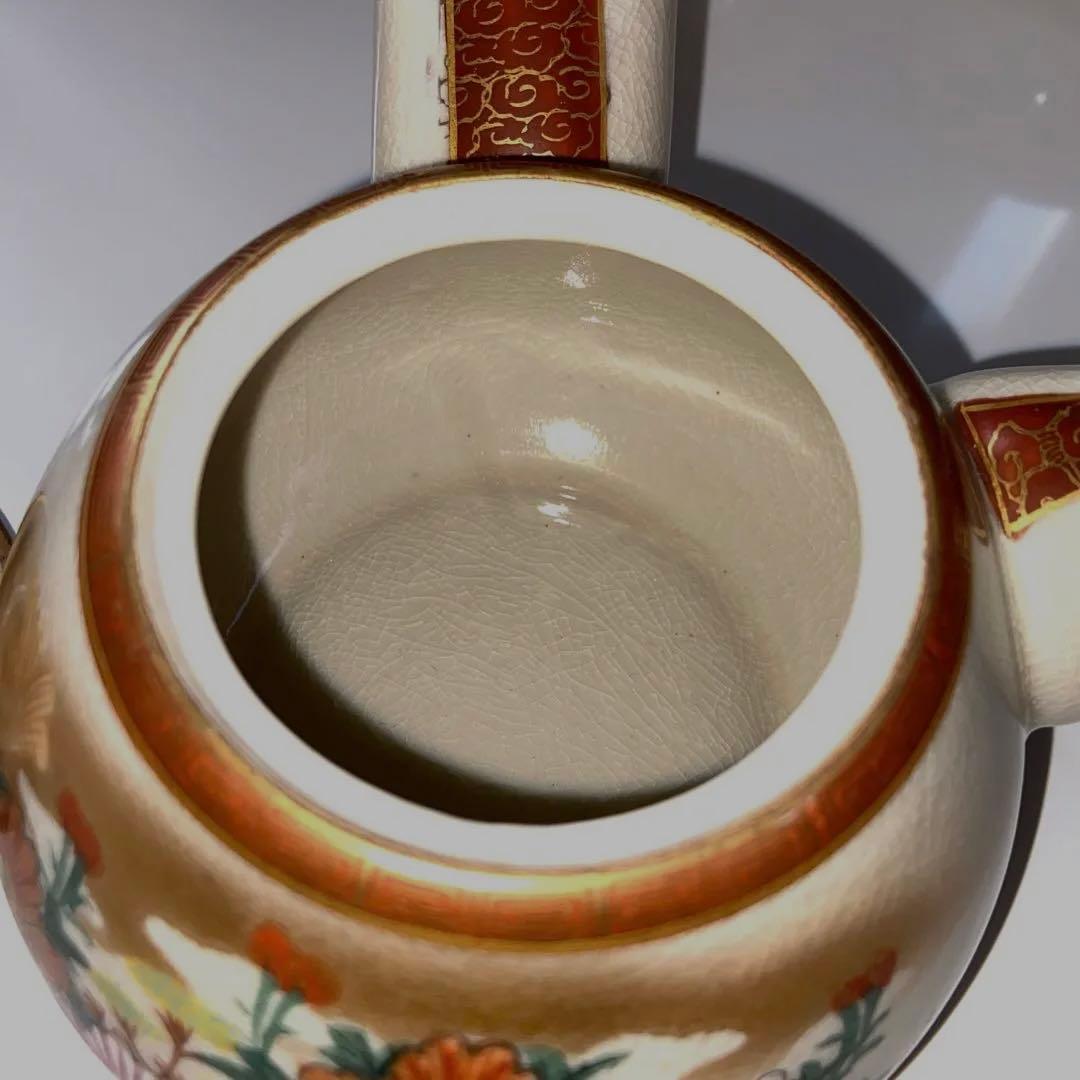 蔵出し！時代物・レトロ・アンティーク【　九谷焼・九谷光崖　急須、お茶碗5客　】