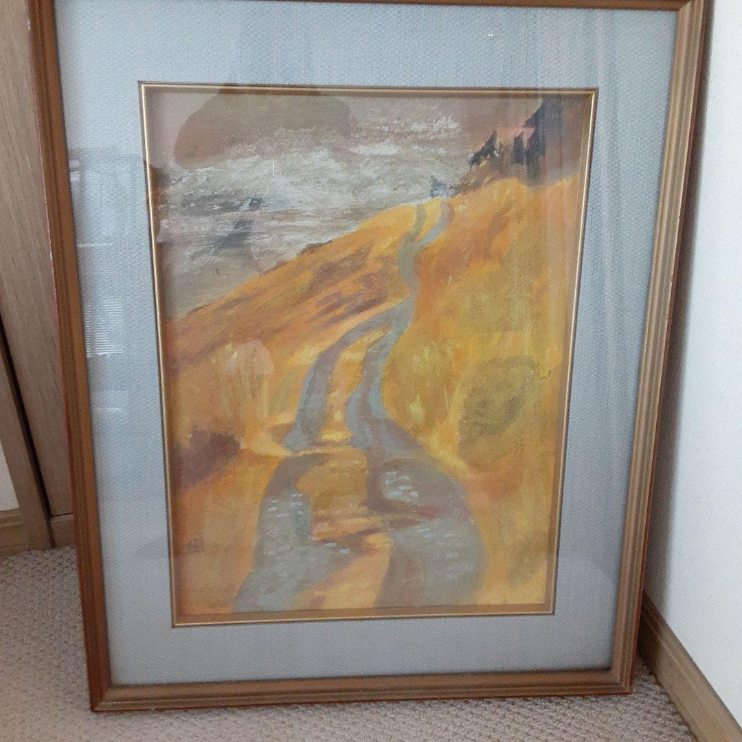 古い加藤美代三日本画/日展委嘱京展関西賞無鑑査朴土グループ/昭和白寿道風景