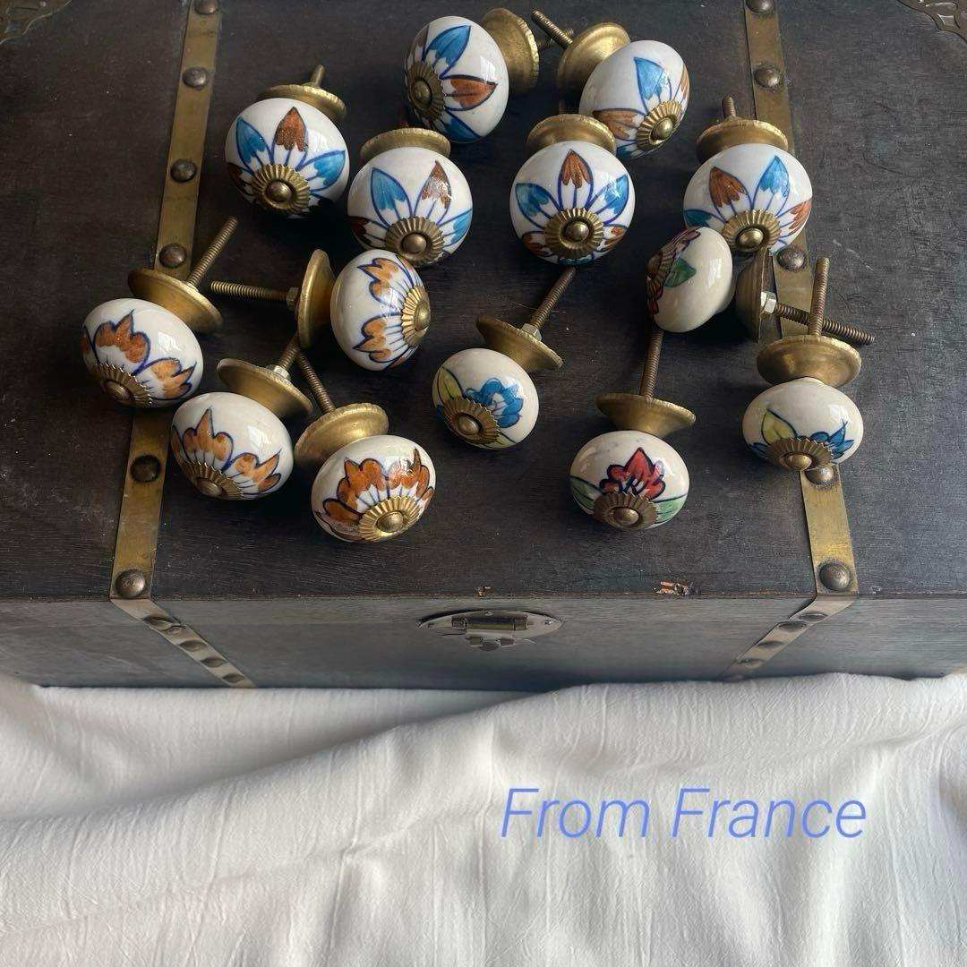 ★フランス　アンティーク　引き出し　家具　ドロワー　陶器　取っ手　持ち手　ノブ