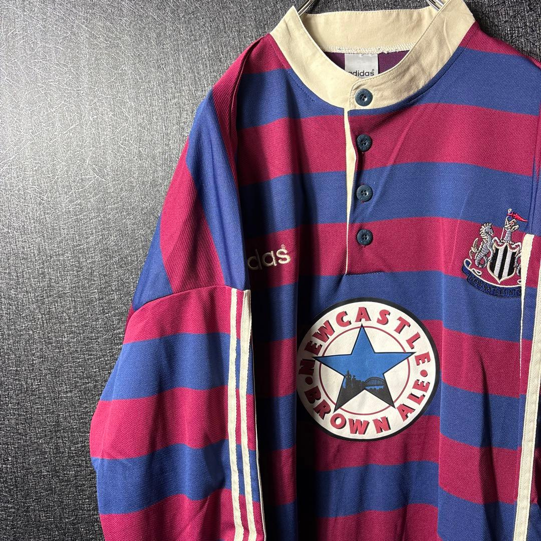 【★ニューカッスル】 古着 サッカー ゲームシャツ 長袖 XL 95年 アウェイ