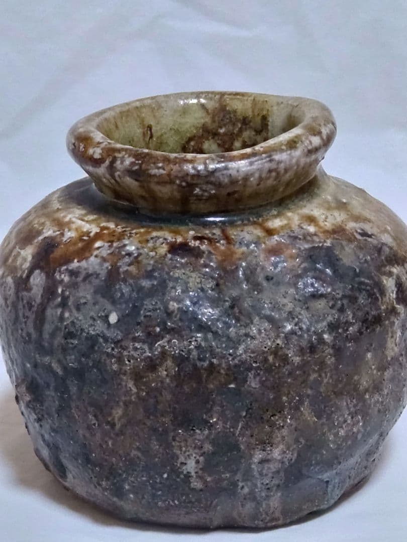 古美術　蹲型の掛け花入　置き物