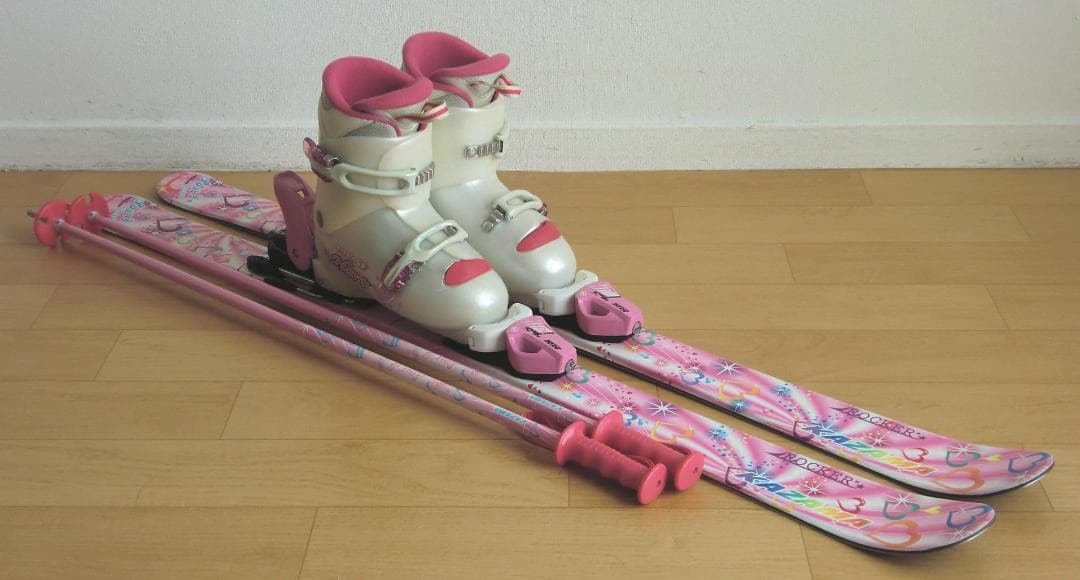 ■■送料無料■KAZAMA■子供用スキーセット■116/22■WAX■女の子■■