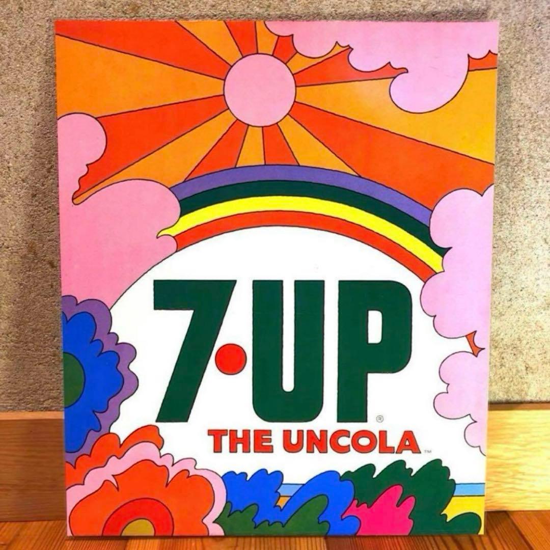 1971年　7up ステッカーサイン　ピーターマックス　アメトイ　ガレージ