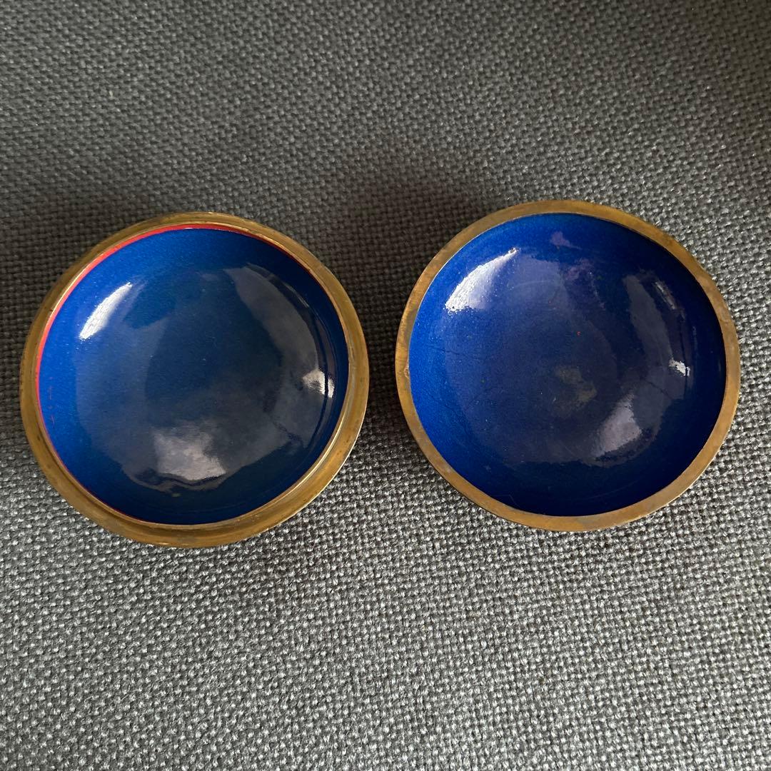 中国骨董【旧家蔵民国時代大き目銅胎彫漆堆朱内七宝香合印泥合】細工精密花鳥彫刻貴重