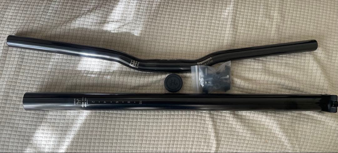 H&H チタンブラック　シートポスト　ハンドル 新品　セット　ブロンプトン