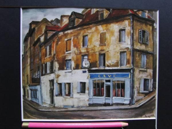 荻須高徳、カーブ、画集より、希少、版上サイン、新品額装