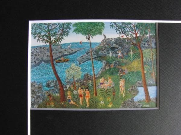 ナルシス・ベル、幸福の島、希少画集画、新品額装付、状態良好