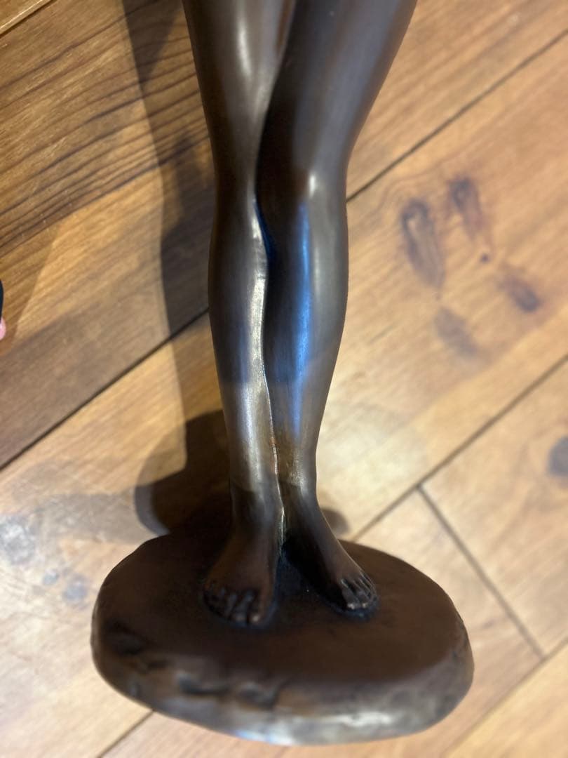 【はじらい】ブロンズ彫刻裸婦像　高岡銅器・竹中正晴作少女銅像/