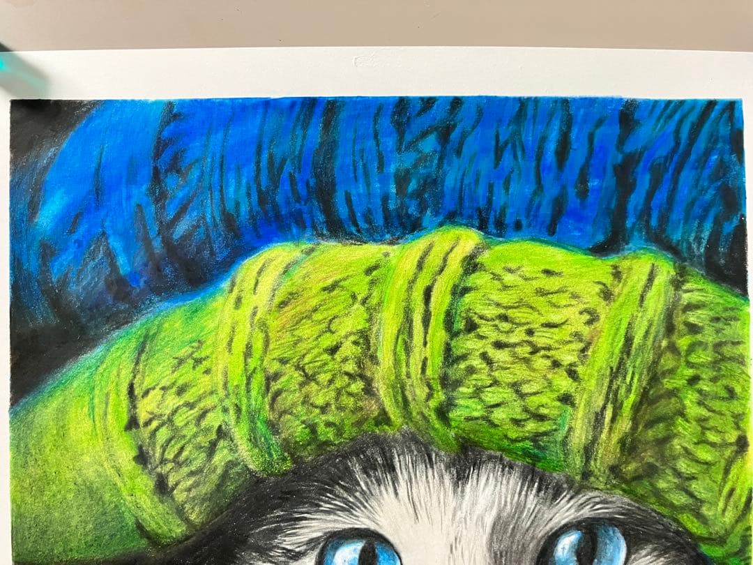 もふもふ特等席 色鉛筆画