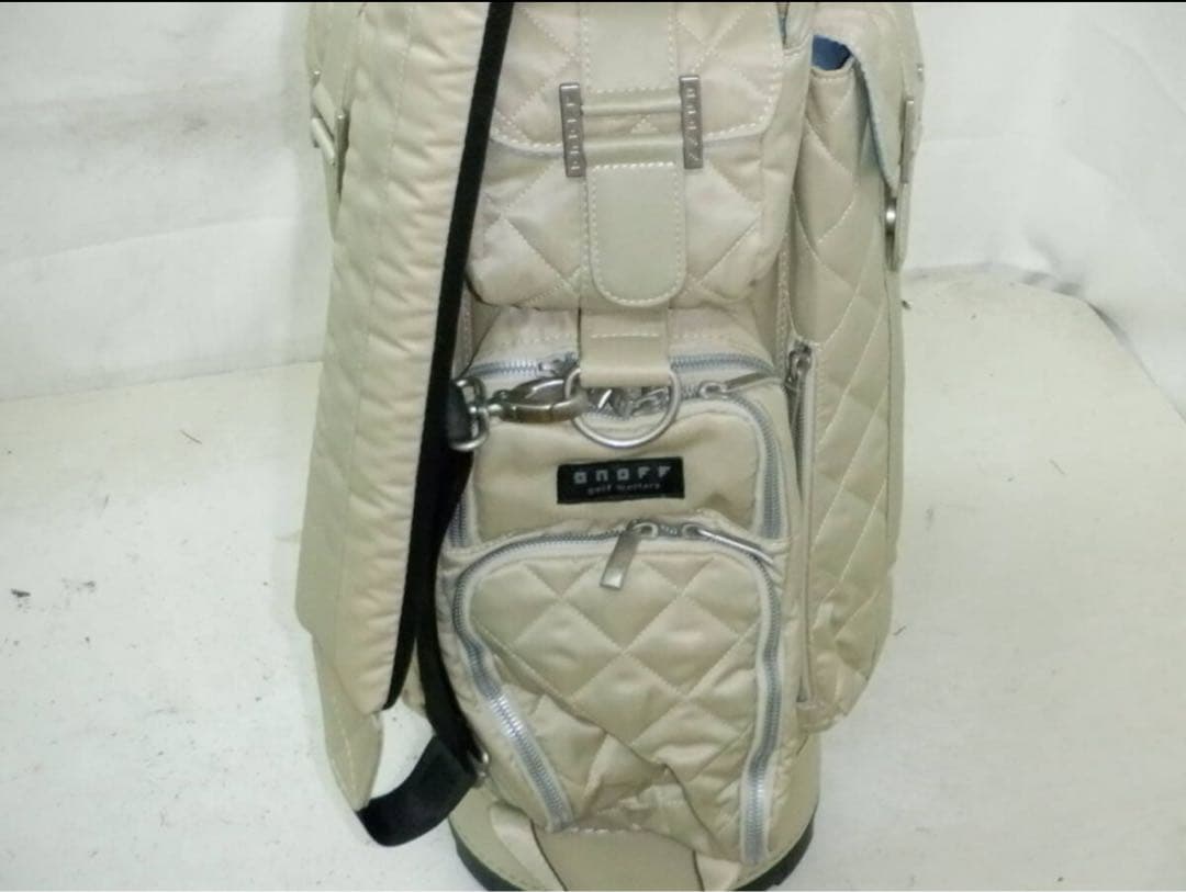 ONOFF オノフ ツイル 8.5型 キャディバック アイボリー ゴルフバッグ